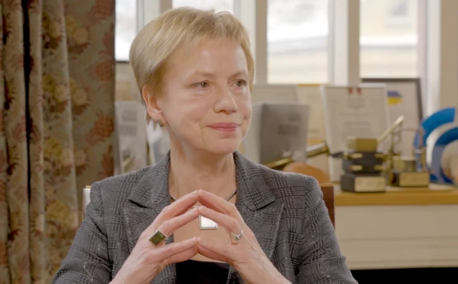 Laikraksta "Diena" kādreizējā galvenā redaktore un politiķe Sarmīte Ēlerte.