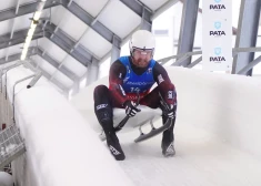 Nepilna 0,1 sekunde pietrūkst Aparjodam, lai izcīnītu medaļu Eiropas čempionātā kamaniņu sportā