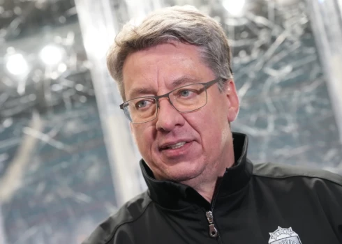 Latvijas vīriešu hokeja izlases galvenais treneris Harijs Vītoliņš.