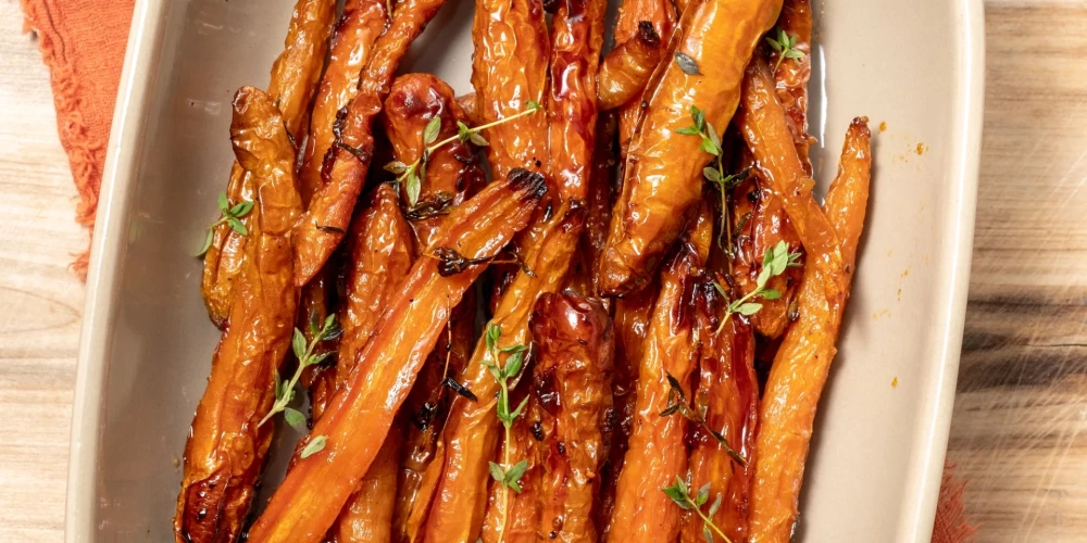 Glazēti burkāni ar sinepēm