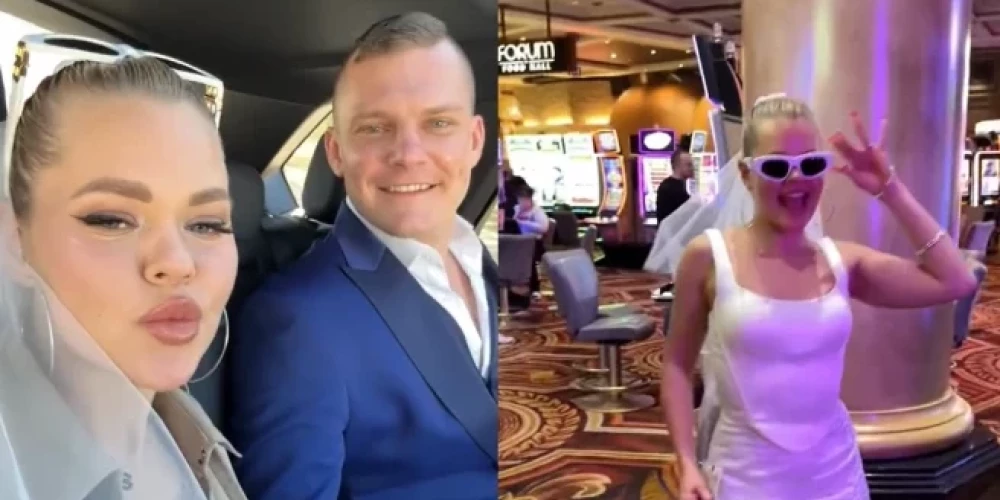 Yana Bruk un Dāvids Krūmiņš iepazinās TV šovā "Mīla kemperī", kura ietvaros Lasvegasā apprecējās.