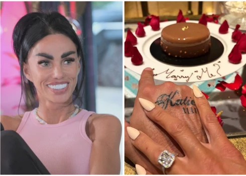 Keitija Praisa un viņas krāšņais saderināšanās gredzens.