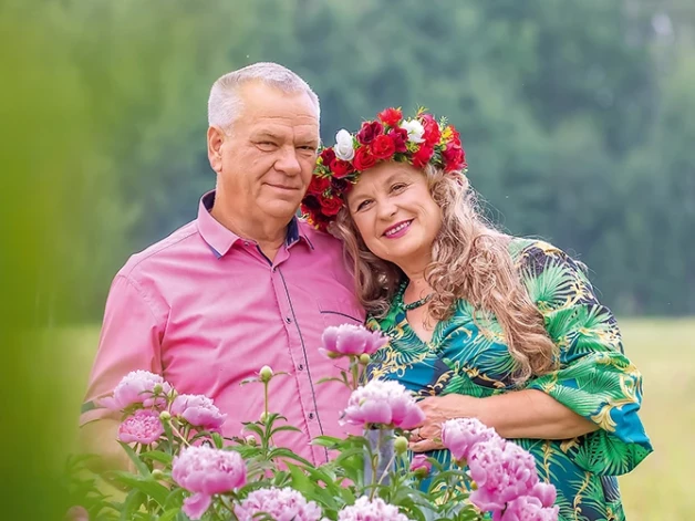 Anita Ozola ar dzīvesbiedru.