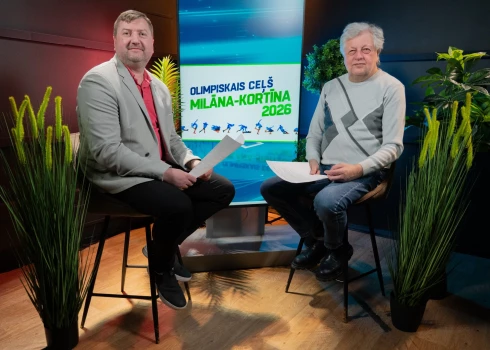 Izdevniecības "Rīgas Viļņi" portālu galvenais redaktors Kristaps Saulītis un leģendārais sporta komentētājs Anatolijs Kreipāns.