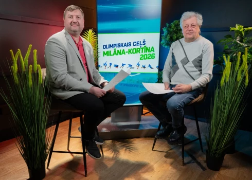 Izdevniecības "Rīgas Viļņi" portālu galvenais redaktors Kristaps Saulītis un leģendārais sporta komentētājs Anatolijs Kreipāns.