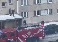 ВИДЕО: трагическое утро в Вентспилсе - пожар в девятиэтажке унес жизнь человека