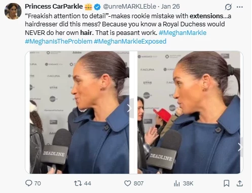 Vai Meganas Mārklas matu rota nemaz nav tik grezna?