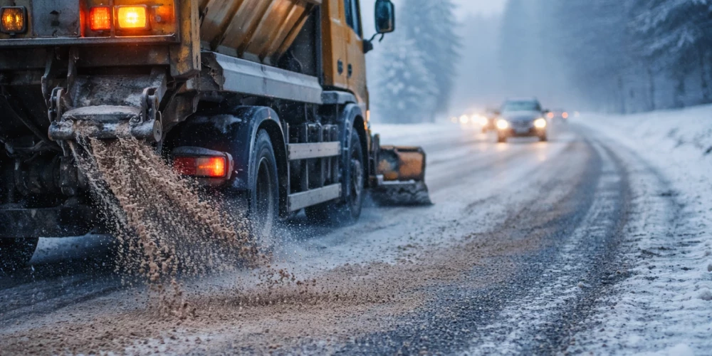 Водителей предупредили о сложных дорогах из-за сильного холода.