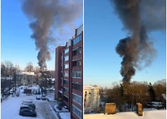 VIDEO: Teikā netālu no "Virši" degvielas uzpildes stacijas izcēlies ugunsgrēks