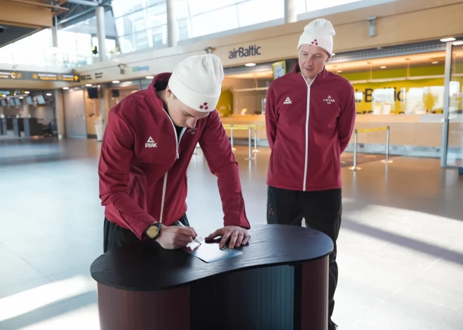 Latvijas biatlona izlase ceļā uz Milānu un Kortīnu.