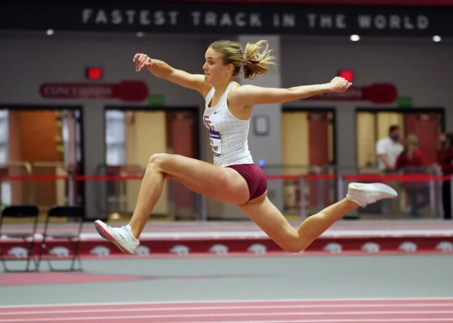 Trīssoļlēcēja Lasmane ar cerīgu sniegumu pēc ahileja cīpslas parrāvuma atgiezusies sacensību apritē