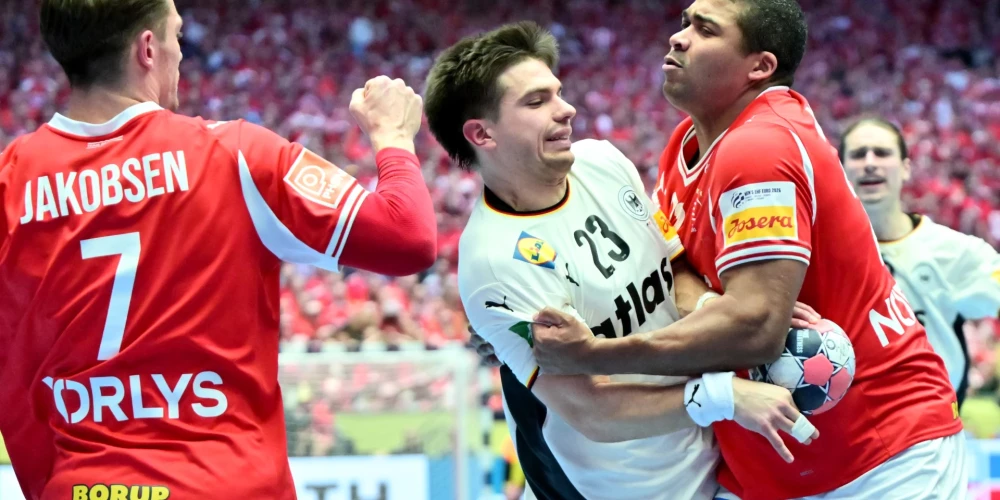 Parasti rezultatīvais Renārs Uščins pret Dāniju guva tikai divus vārtus (foto: Scanpix / dpa / picture-alliance)