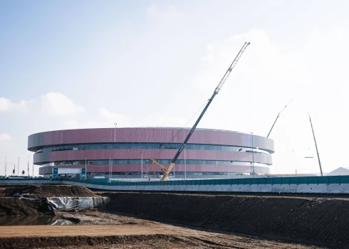 2026. gada 29. janvārī vēl redzams, ka ne viss ir pabeigts ap hokeja arēnu.