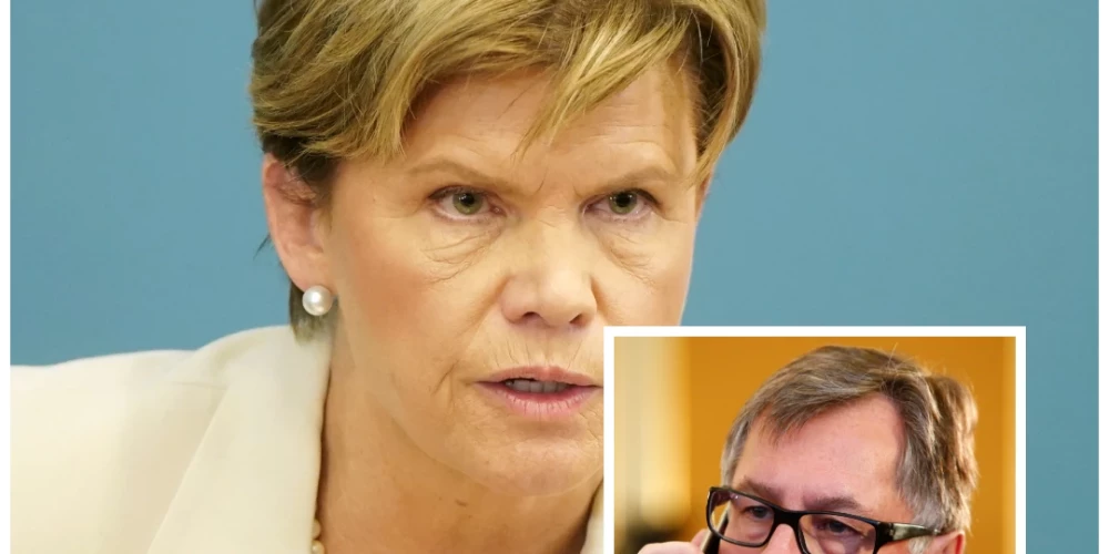 Latvijas ārlietu ministre Baiba Braže un miljardieris Pjotrs Avens (foto: Paula Čurkste / LETA / Scanpix / Reuters; kolāža: jauns.lv)