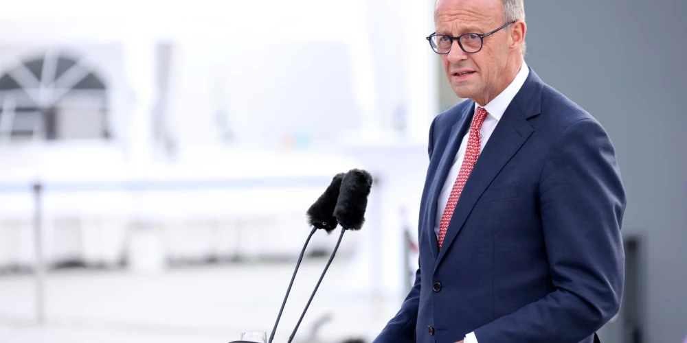 Friedrich Merz auch Joachim-Friedrich Martin Josef Merz, Bundeskanzler der Bundesrepublik Deutschland - Festakt 70 Jahre Deutschland in der NATO, Bundesministerium der Verteidigung, Berlin, 09.7.25