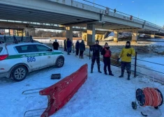 Rīgas pašvaldības policisti steidz palīgā putniem Buļļupē — bargā sala dēļ tie bija palikuši bez ūdens