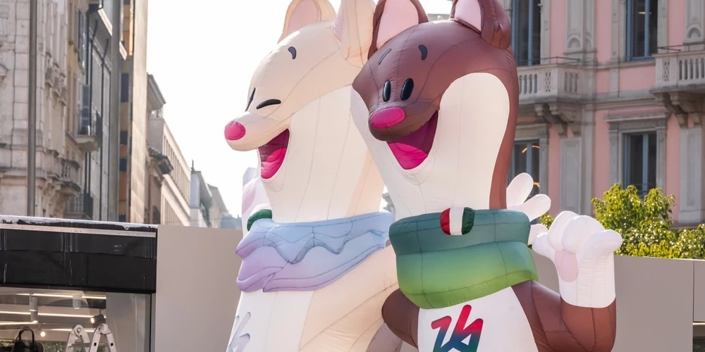 Талисманы Олимпиады в Милане и Кортине.