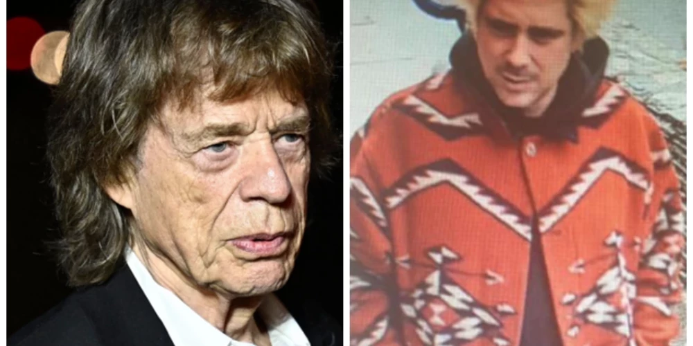 Miks Džegers un Aleksandrs Kī pazušanas dienā (foto: Scanpix / AFP / ekrānuzņēmums no "X"; kolāža: jauns.lv)