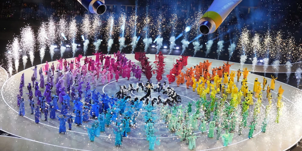 Olimpisko spēļu atklāšanas ceremonija.
