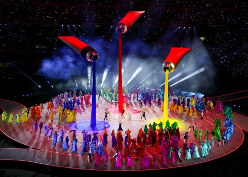 Color Sequence Of Cerimony During The Opening Ceremony Of The Olympic Winter Games Milano-Cortina 2026 On February 06, 2026 At The Milano San Siro Olympic Stadium In Milan, Italy