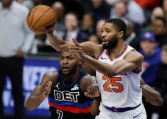 "Pistons" basketbolisti pārtrauc "Knicks" astoņu uzvaru sēriju