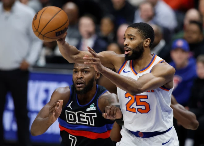 "Pistons" basketbolisti pārtrauc "Knicks" astoņu uzvaru sēriju