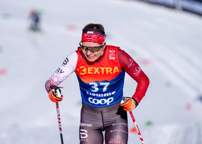 Slēpotājai Eidukai 23. vieta Olimpiādē 20 kilometru skiatlonā