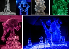 FOTO: Jelgavas Starptautiskajā ledus skuptūru festivālā kronēti uzvarētāji