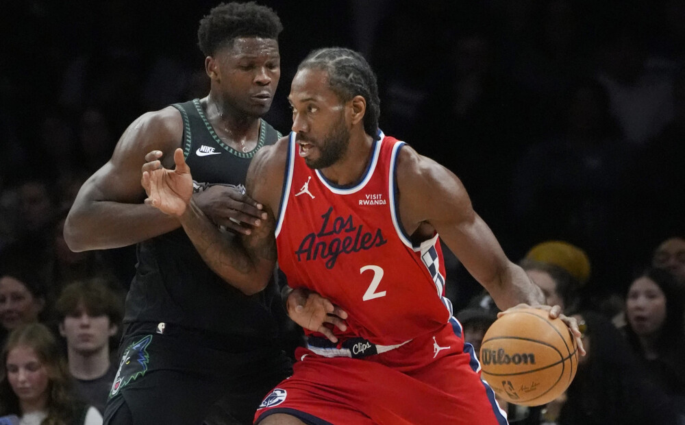 Kavai Lenards iemet 41 punktu negaidītā uzvarā pār "Timberwolves"; "Knicks" apspēlē "Celtics"