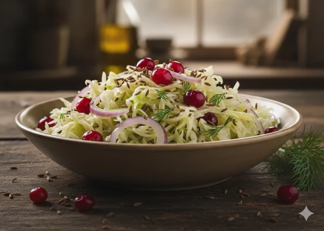 Король зимнего стола: почему салат из квашеной капусты с клюквой - лучший выбор в феврале