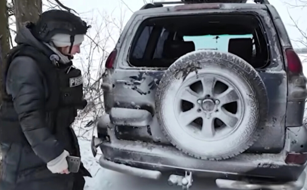 Šofera reakcija izglābj dzīvības: Latvijas žurnālisti Ukrainā piedzīvo dronu uzbrukumu. VIDEO