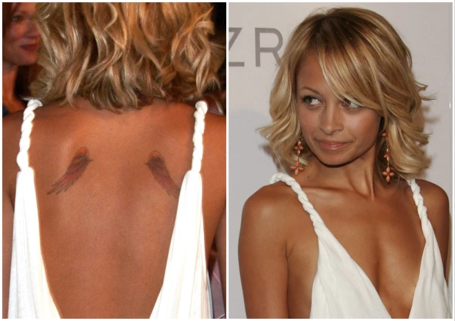 Eņģeļa spārnu tetovējums rotā arī Keitas mammas Nikolas Ričijas muguru.