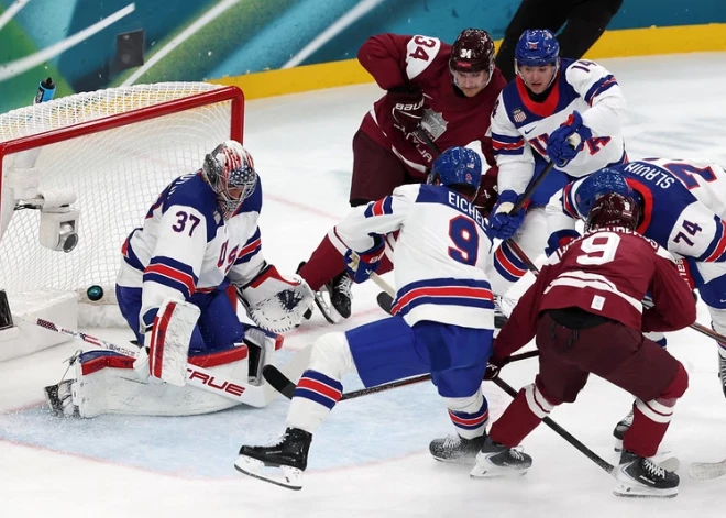 Latvijas hokejisti pašaizliedzīgi cīnās, taču neatrod pretargumentus pret zvaigžņoto ASV