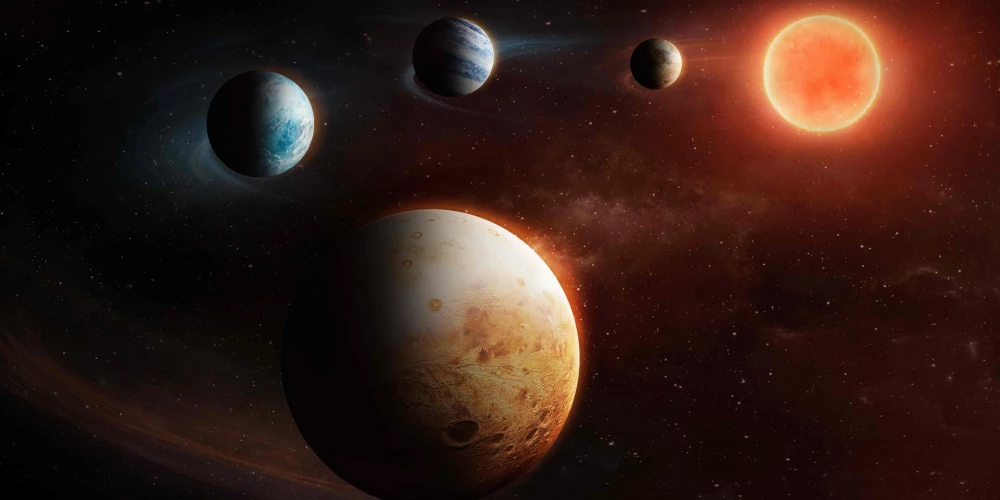 Ap vēsu, gaiši sarkanu pundurzvaigzni, ko zinātnieki nosaukuši par LHS 1903, riņķo četras planētas.