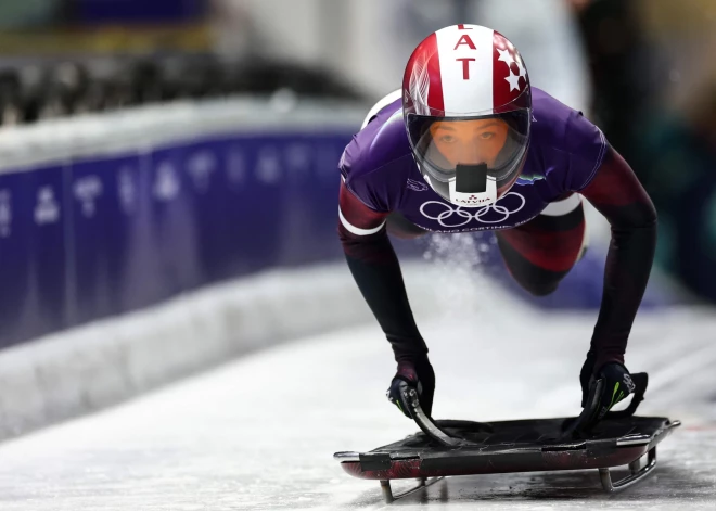 Skeletoniste Andžāne olimpisko spēļu debijā pēc pirmā brauciena ieņem 19. vietu