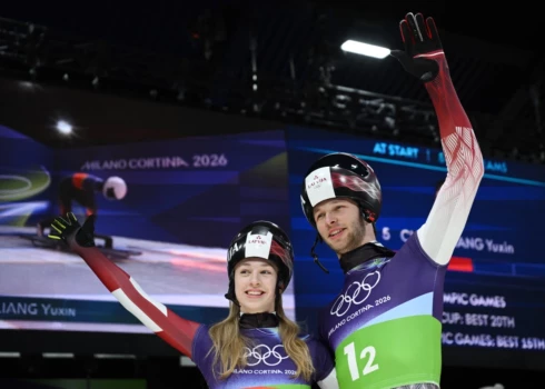 Latvijas sportisti Marta Andžāne un Emīls Indriksons. 