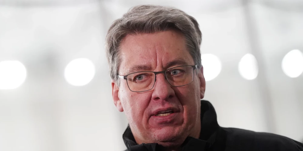 Latvijas hokeja izlases galvenais treneris Harijs Vītoliņš. 