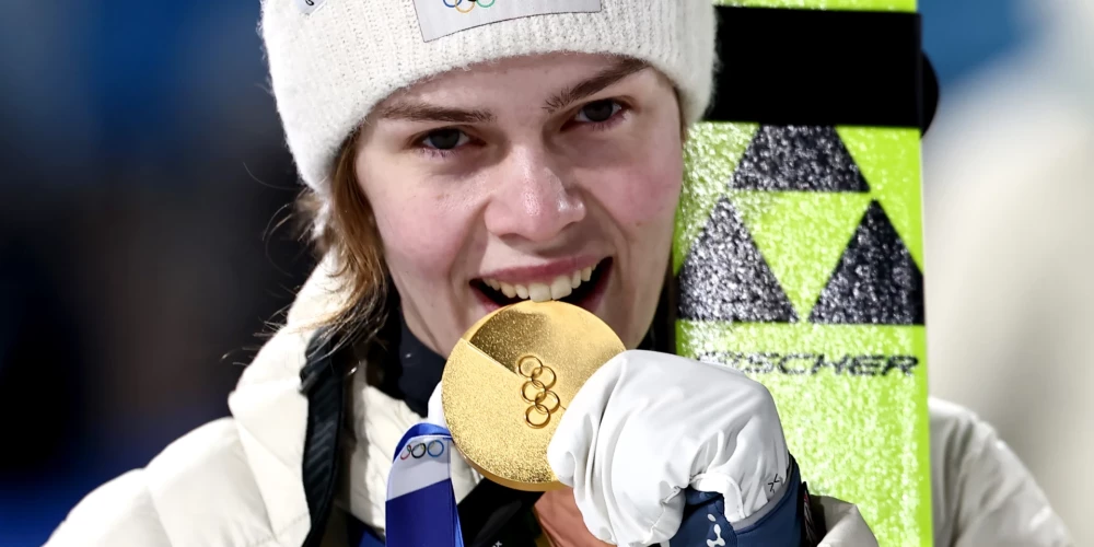 Tramplīnlēcēja Anna Udīna Strema.