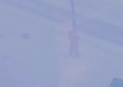 Čukotkā plosās sniega vētra.