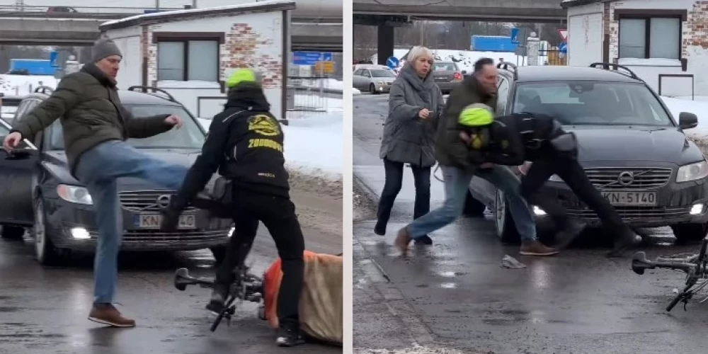 Водитель и велокурьер не поделили дорогу.