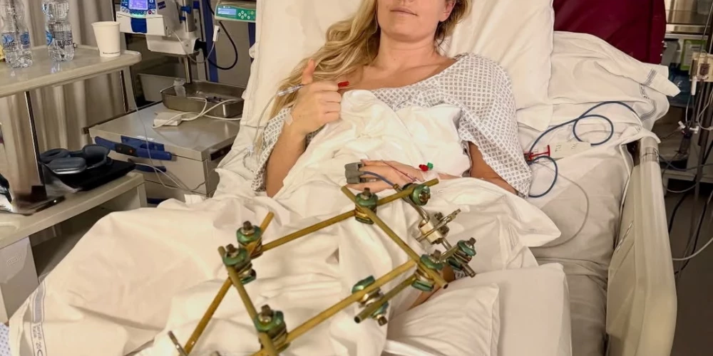 Lindijsas Vonas bilde no slimnīcas Itālijā.