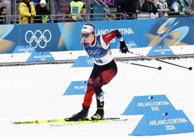 Patrīcija Eiduka ar lielisku rezultātu ieved Latviju finālsacensībās komandu sprintā.