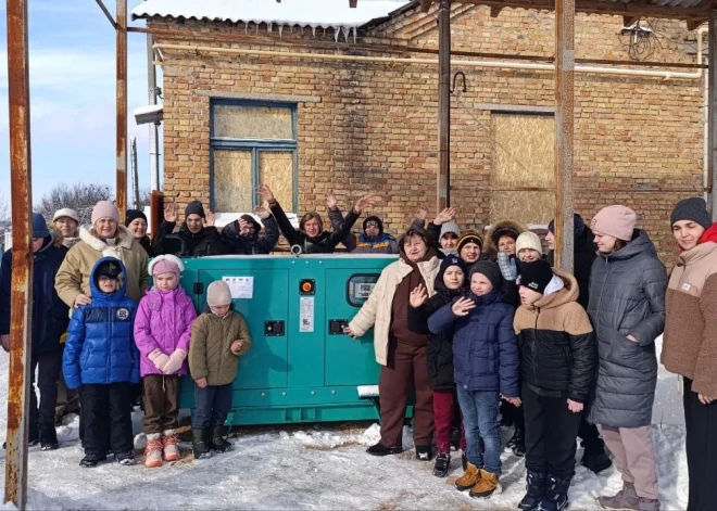 Valmieras novada dāvinātais ģenerators glābj no aukstuma Tripiļas bērnu centru pēc raķešu apšaudes