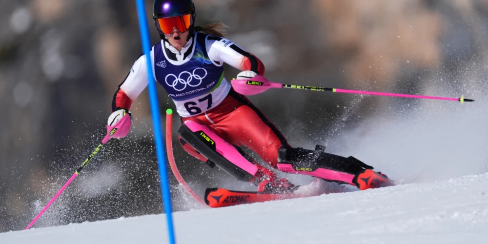 Liene Bondare olimpiskajā trasē.