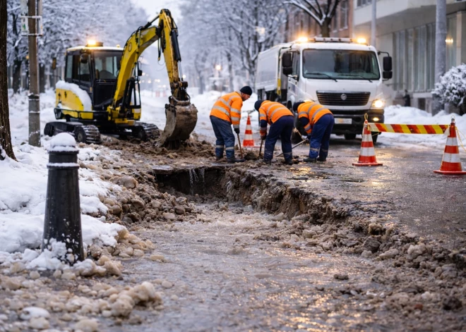 В Риге трубы не выдержали морозов: аварий стало в разы больше, а впереди еще и оттепель