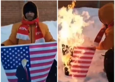 “Tramp, tu esi sūdabrālis!” no Latvijas aizmukušais komunistu aktīvists Beness Aijo Maskavā kliedz saukļus pret ASV un gandrīz aizdedzina sevi