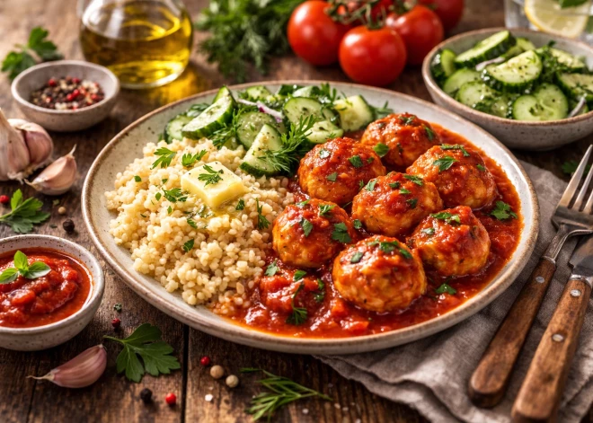 Сочные куриные тефтели в томатном соусе: простой рецепт + гарнир из булгура