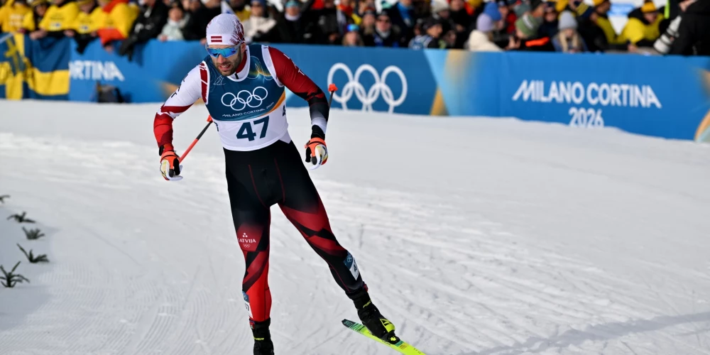 Latvijas distanču slēpotājs Raimo Vīgants Milānas olimpiskajās spēlēs.