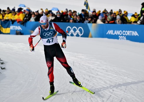 Latvijas distanču slēpotājs Raimo Vīgants Milānas olimpiskajās spēlēs.