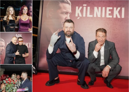 Līksmā burziņā nosvin jaunā pašmāju trillera "Ķīlnieki" pirmizrādi